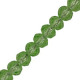 Faceted glass rondelle beads 8x6mm Citrus green pearl shine coating